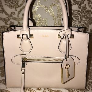 Beautiful Blush Hand Bag w/Gold Accents!
